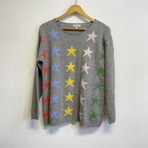 Bartolini Made in Italy Wool Cashmere Blend Colorful Star Sweater